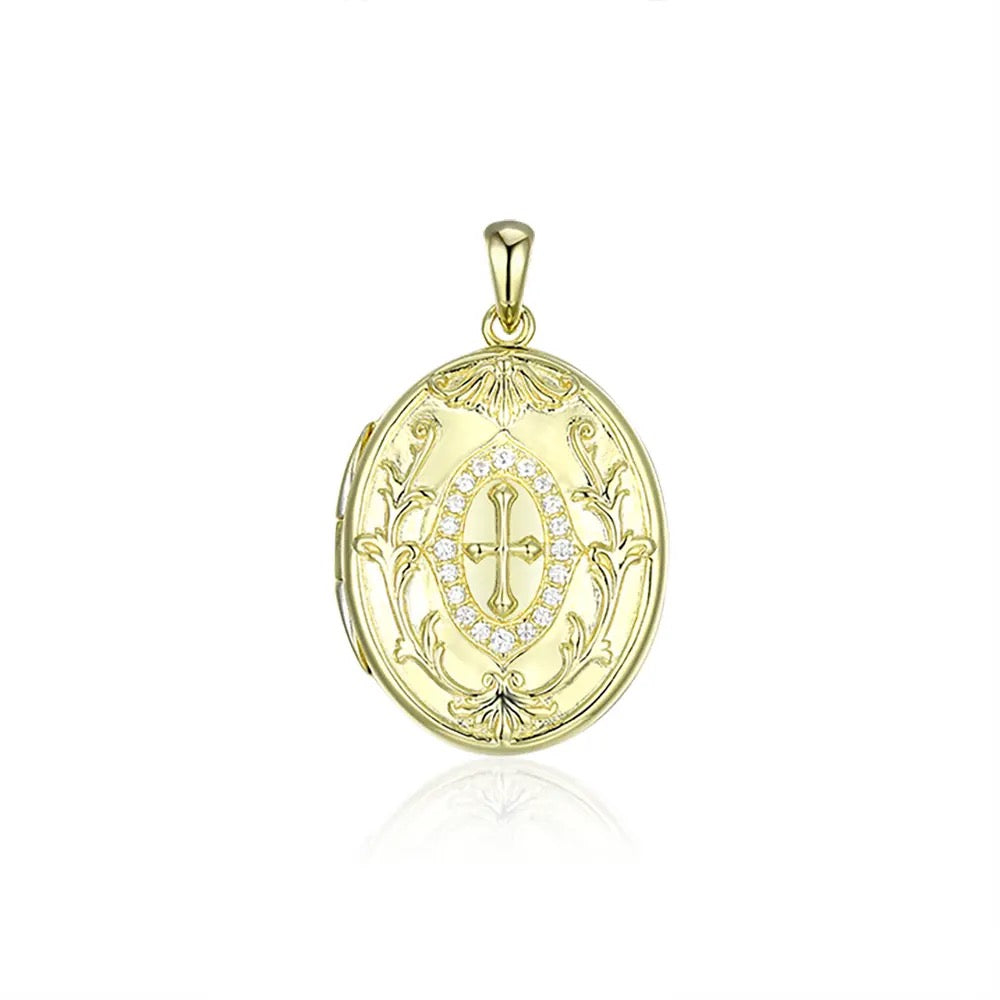 Oval Cross Locket